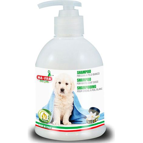 MAFRA Pet Shampoo Cani Pelo Bianco 250 ml – Shampoo Specifico per Cani a Mantello Chiaro, Azione Illuminante, Anti-Ingiallimento e Delicata sulla Pelle