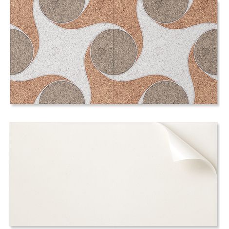 Juego de baldosas de vinilo autoadhesivas con estampado de c铆rculos y ondas, 6x60x30 cm.