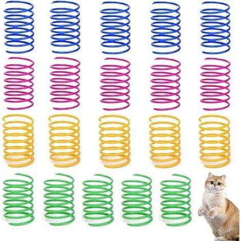 40 Pièces Jouet à Spirale pour Chat, Jouet à Ressort Pliable en Plastique, Jouet Coloré à Ressorts pour Chats, pour Animaux de Compagnie (Coloré)