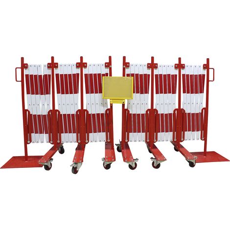 CrashStop, Barrière extensible, pied en acier et roulettes,