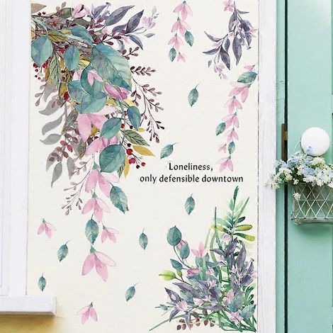 Stickers muraux Fleurs tropicales, Stickers décoratifs Plantes tropicales, Stickers muraux Plantes tropicales Fleurs Feuilles de palmier, Décoration de fenêtres (1/5)