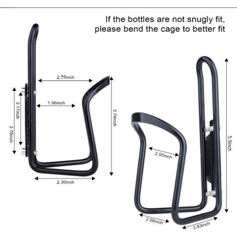 Lot de 1 - Porte-bidon léger en aluminium noir pour activités de plein air - Accessoires de vélo (1/4)