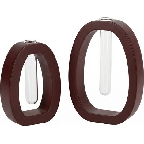 Petit vase en bois minimaliste, soliflore décoratif pour fleurs fraîches et séchées, support de composition florale, décoration de table, salon, bureau et intérieur (1/5)