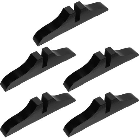 Lot de 5 Pieds de Support de Cloison Intérieure en Matériau Bois Foncé, Base Stabilisatrice Antidérapante pour Paravent Pliable, Compatible Cloisons Épaisses, pour Séparation (1/5)