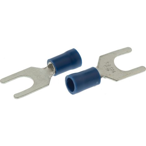 Cosse à fourche à sertir RS PRO Isolé, Bleu 14AWG 2.5mm² 16AWG 1.5mm²
