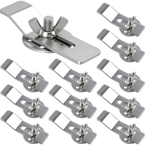 Clips d’évier encastrés Paquet de 12 supports d’évier et kit de montage, clips de quincaillerie Pinces de support de fixation pour éviers de salle de bain de cuisine (1/4)