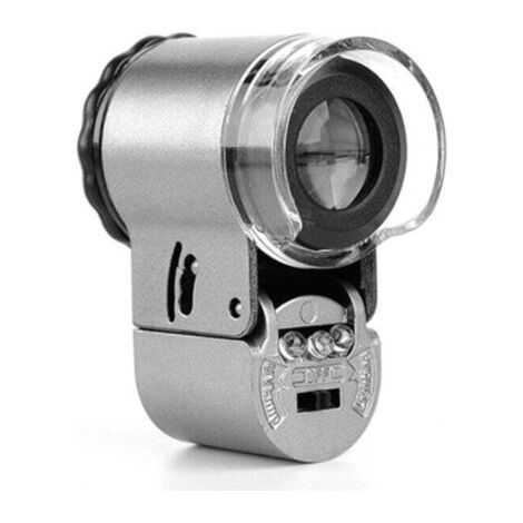 Loupe Bijoutier 50X Loupe en Métal Pliable avec Lumière LED et UV Grossissante Verre Loupe de Poche pour Inspection Bijou Billets Antiquités Loupe Lecture Scientifiques Horloger