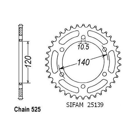 Couronne de transmission Sifam pour Moto Suzuki 600 Gsx-R 1997 45