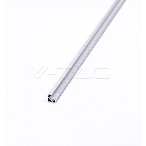 Perfil de aluminio V-TAC de esquina plateada para tira de LED (longitud máxima: 12,1 mm) satinado 2000 x 19 x 19 mm