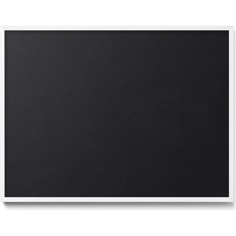 Tableau Magnétique en Métal Tableau pour Magnet - Motif Couleur noire - Minimaliste - Cadre Blanc - 80x60 cm - Plaque Magnétique