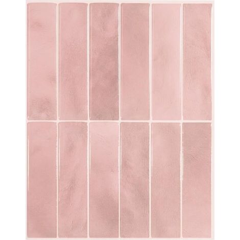 Stickers muraux 3D en époxy, rose, 22,9 x 29 cm, 5 feuilles, stickers auto-adhésifs en PU pour carrelage de cuisine et de salle de bain. (1/4)