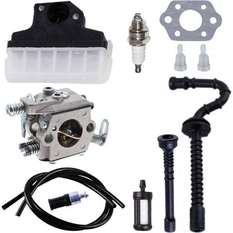Carburateur + Filtre à air + Bougie d’Allumage + Tuyau d’Essence/d’Huile pour Tronçonneuse STIHL 021 023 025 MS210 MS230 MS250 Carburateur (1/5)