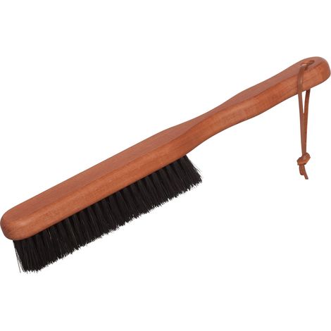 Brosse à vêtements en bois de poirier huilé et poils noirs solides (1/5)