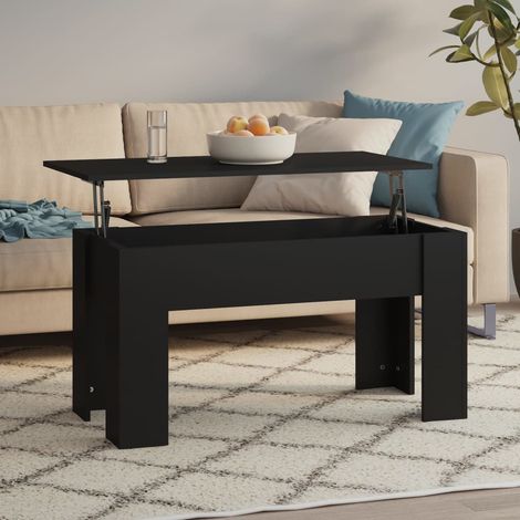 Table Basse de Salon Élégante,Table Canapé Noir 101x49x52 cm Bois d'ingénierie -FR34492 (1/5)