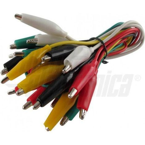Alpha elettronica kit 10 cavetti con pinze a  coccodrillo 21-20