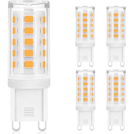 AUTRUCKER Lot de 5 ampoules de rechange haute luminosité, ampoule source lumineuse LED, ampoule G9, lumière chaude, 15,5 x 52 mm (1/5)