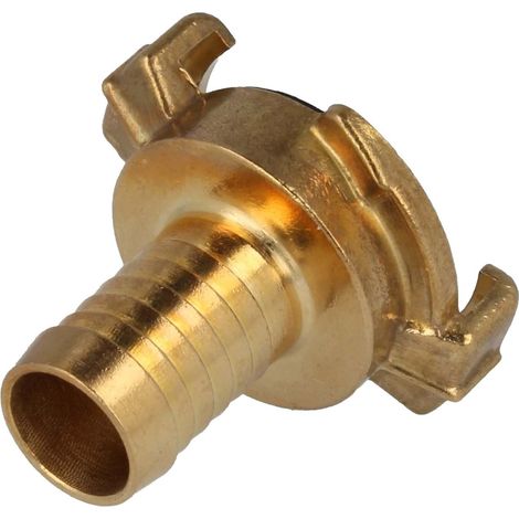 tecuro Schnellkupplung mit 1 Zoll (25 mm) Schlauchstutzen-Schlauchstück - Messing blank (1/5)