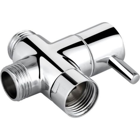 Soupape 3 Voies - G12 - Laiton Massif - Chrome Poli - Pour Douche - 1 Pièce (1/4)