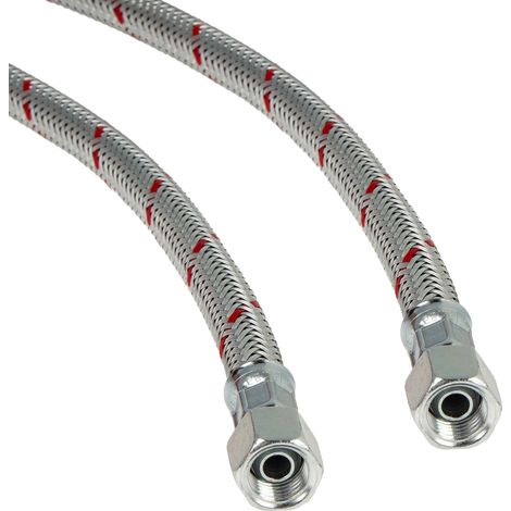 tecuro Ölschlauch 1000 mm x 1/4 Zoll x 1/4 Zoll Überwurfmutter (DN8), konisch dichtend, nach DIN EN ISO 6806 Typ 1 (1/4)