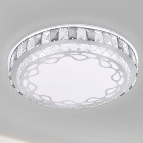 TRADE SHOP - Plafoniera Soffitto 65w ø50cm Led A Strati Cristalli Decoro Astratto Luce Fredda 33904 - (1/4)