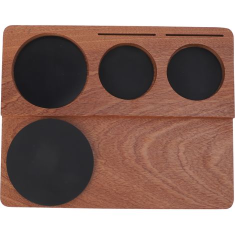 Plateau Support Tampage Café en Bois Antidérapant pour Tamper Porte-Filtre Distributeur 51mm 54mm 58mm (1/5)