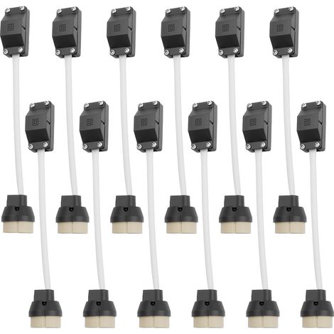 12 Douilles GU10 Céramique avec Câble pour LED  Support lampe GU10 250V avec fil 0,75mm adaptateur spot encastré LED installation éclairage DIY facile (1/5)