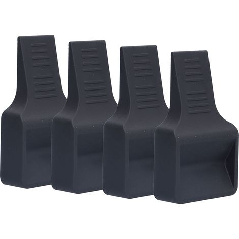 Lot de 4 embouts de roulettes antidérapants en forme de V pour meubles (canapés, lits, chaises, armoires), noirs (1/5)