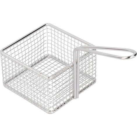 Panier à friture en acier inoxydable pour ailes de poulet, passoire, tamis, frites carrées, poulet popcorn et panier à snacks (1/5)
