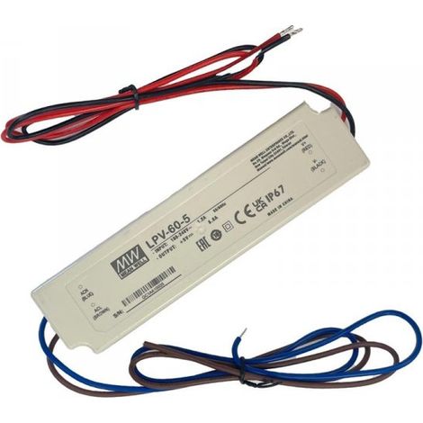 MW MEAN WELL LPV-60-5 Alimentatore Trasformatore CV Impermeabile IP67 5V 40W 8A Input 220V e 110V