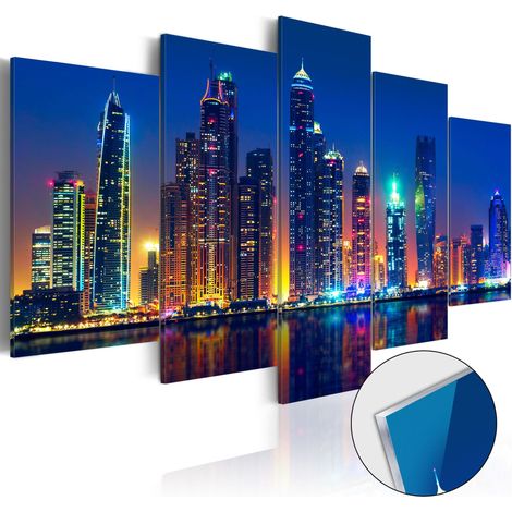 Quadri su vetro acrilico - Nights in Dubai [Glass] - 100x50 (1/4)
