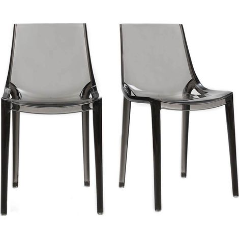 Sedie design grigio fumé impilabili (set di 2) interno / esterno YZEL