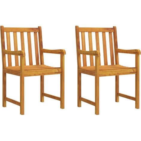 Gartenstühle Set von 2 aus massivem Akazienholz