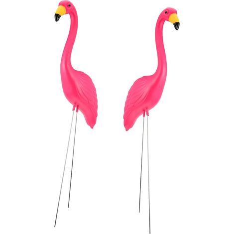 Piquets de Jardin Flamant Rose Décoratifs en Plastique Rose 2 Pièces pour Pelouse Terrasse Jardin Décoration Extérieure Réaliste et Colorée (1/5)