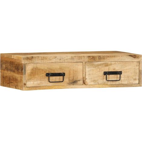 Wall-mounted TV Cabinet 80x30x19 cm Solid Rough Wood Mango vidaXL (1/5)