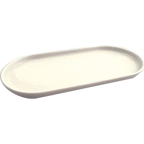 Plat de Service Ovale en Porcelaine Blanc pour Présentation de Table 22 x 10,5 x 1 cm - PANGIVO (1/3)