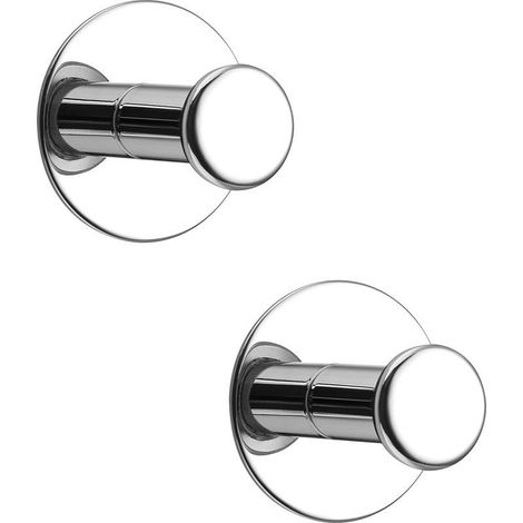 2 Pcs Adhesive Hook No Drilling for Bathroom,Stainless Steel Wall Hook,Towel Hook for Bedroom,Kitchen,Entrance,Polished Chrome