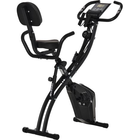 Bicicletta stazionaria pieghevole 2 in 1 con resistenza magnetica a 8 livelli e bande elastiche (1/4)