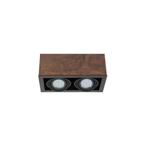 Spot plafond Nowodvorski BOX 2xGU10 bois foncé noir 7650