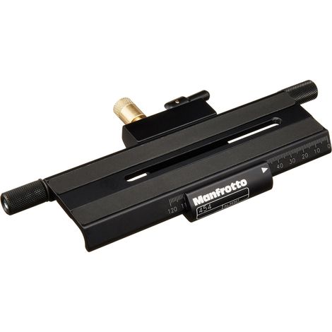 Manfrotto 454 Piastra Micrometrica per Testa, per Macrofotografia, Nero (1/3)