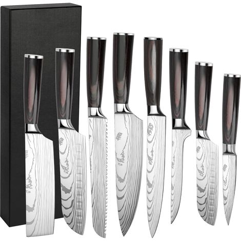 Kitchen Knife Japanese Knife High Carbon Stainless Steel with Ergonomic Handle, Kitchen Knives (8PCS) (1/5)
