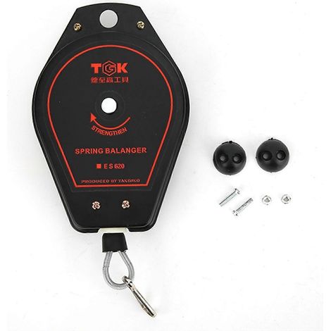Nouveau porte-outils rétractable à ressort avec une capacité de suspension de 0,6 à 2,0 kg ES620 (Noir)