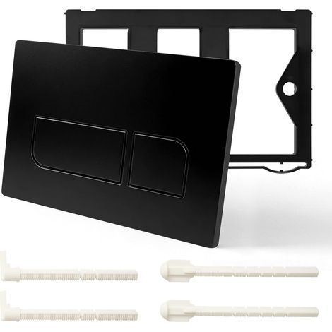 JSSEVN - Wall-hung toilet flush plate, dual flush toilet activation plate with flush rods, compatible with SIGMA01/20/30/50 UP300 and UP320 (Black) (1/5)