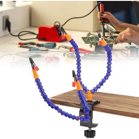 Flexibler 4-armiger Löthalter, blau, multifunktional für die Reparatur und Befestigung von Leiterplatten (1/5)