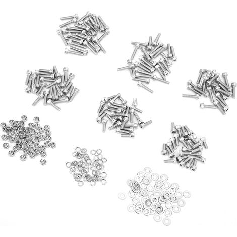 150 vis à tête hexagonale creuse M4 en acier inoxydable 304, 50 écrous hexagonaux, 100 rondelles (1/5)