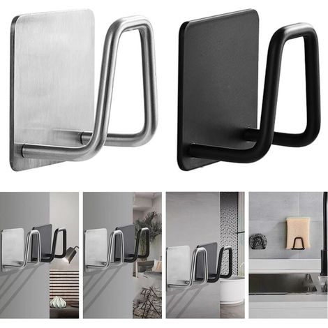 Organizador de fregadero, soporte para esponjas de cocina, escurridor de esponjas de fregadero autoadhesivo, soporte de almacenamiento de acero inoxidable 304, accesorios para fregadero de cocina Groo (1/4)