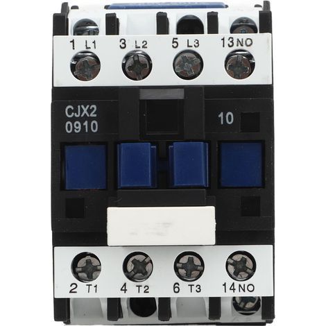 Contacteur électrique triphasé CJX2 0910 9A 220V AC pour montage sur rail DIN (1/5)
