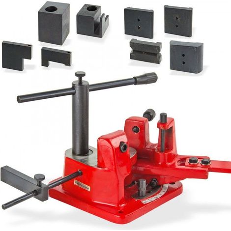 Dema – Presse d'angle 18 mm – Cintreuse acier rond jusqu'à 18 mm Ø – Butée longitudinale avec dispositif de serrage – Dimensions 210 x 210 x 250 mm