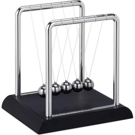 1 Newtonsche Wiege, 5 Edelstahlkugeln, dekoratives Büroobjekt, Maße 13,5 x 13,5 x 11,5 cm (1/5)