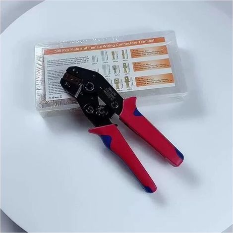 SN-48B Crimpzange mit 600 Stück Aderendhülsen (2,8 mm, 4,8 mm und 6,3 mm, Stecker und Buchse), Crimpzange für Drähte von 0,25–1,5 mm², professionelles Crimpwerkzeug (1/5)