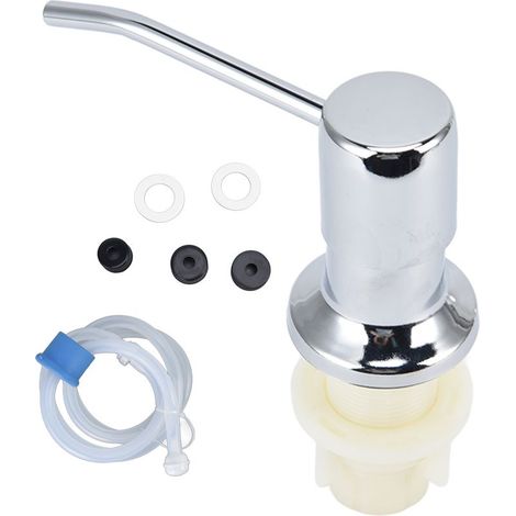 Distributeur de Savon pour Évier Kit avec Tube Silicone 47" Tête de Pompe Acier Inoxydable Chromé pour Cuisine Installation Facile (1/5)